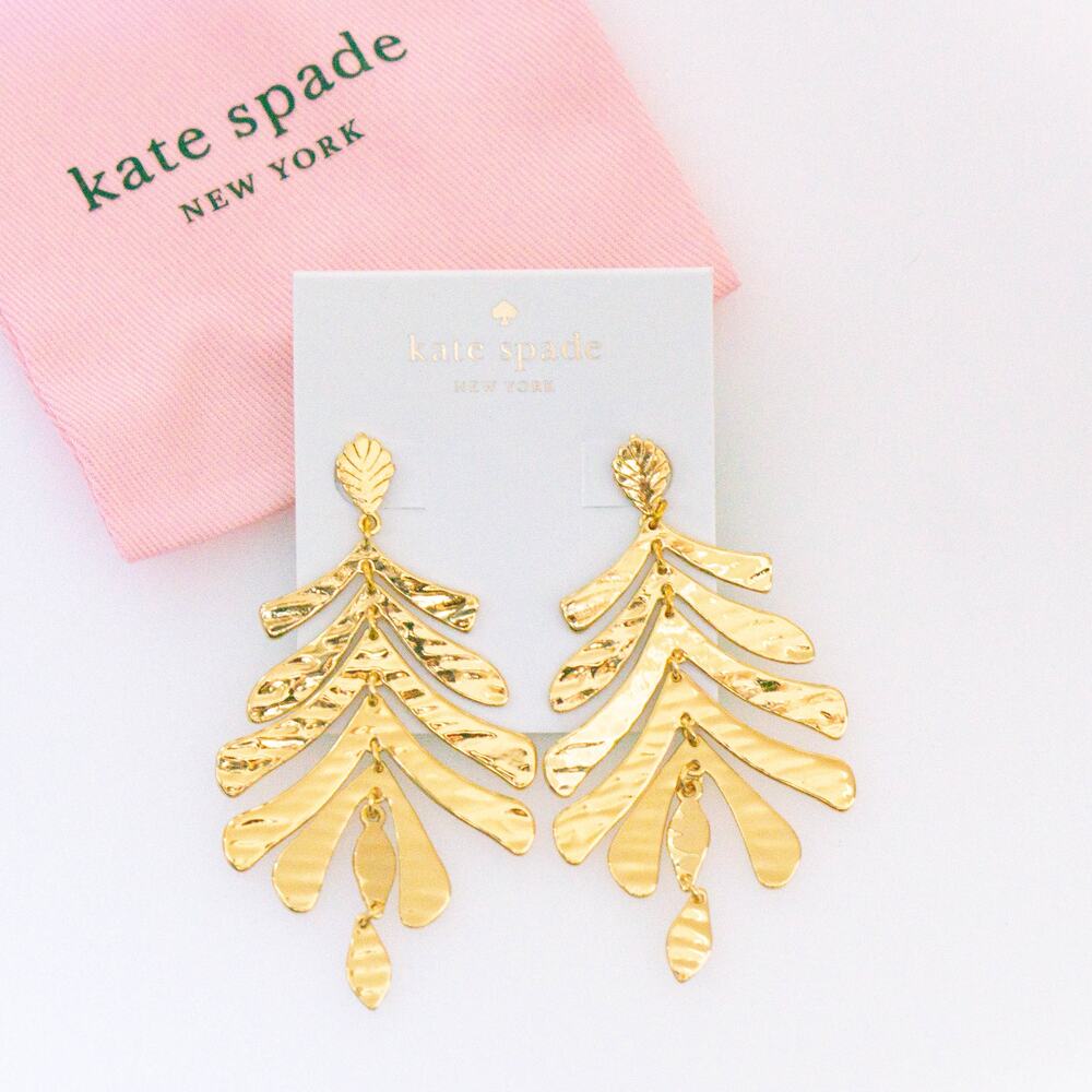 Kate Spade Gold Leaf Drop Earrings